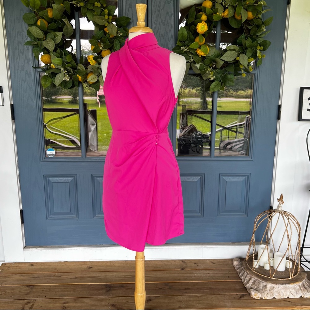 Entro Pink Halter Neck Cocktail Dress